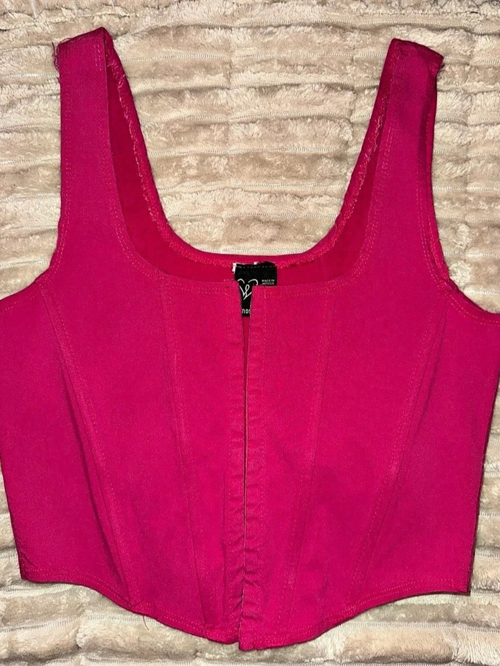Windsor Hot Pink Corset Style Crop Top